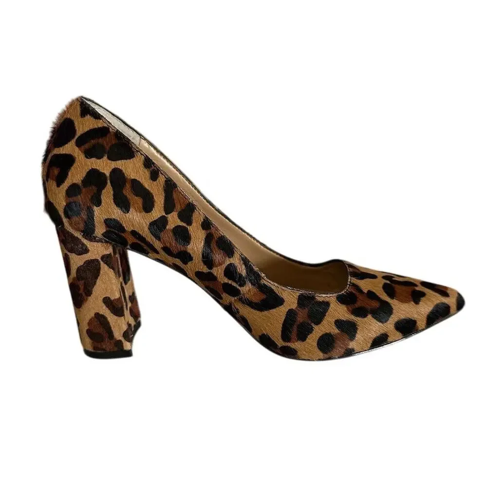 Banana Republic Women's Leopard Print Block Heel Pumps Size 6M Formal Shoes‎ - Picture 4 of 10